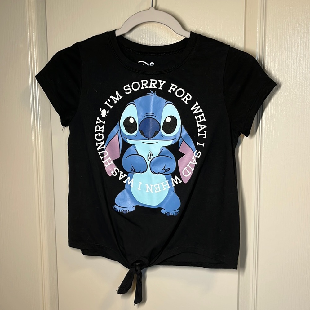 Disney Stitch crop tee. Girls M